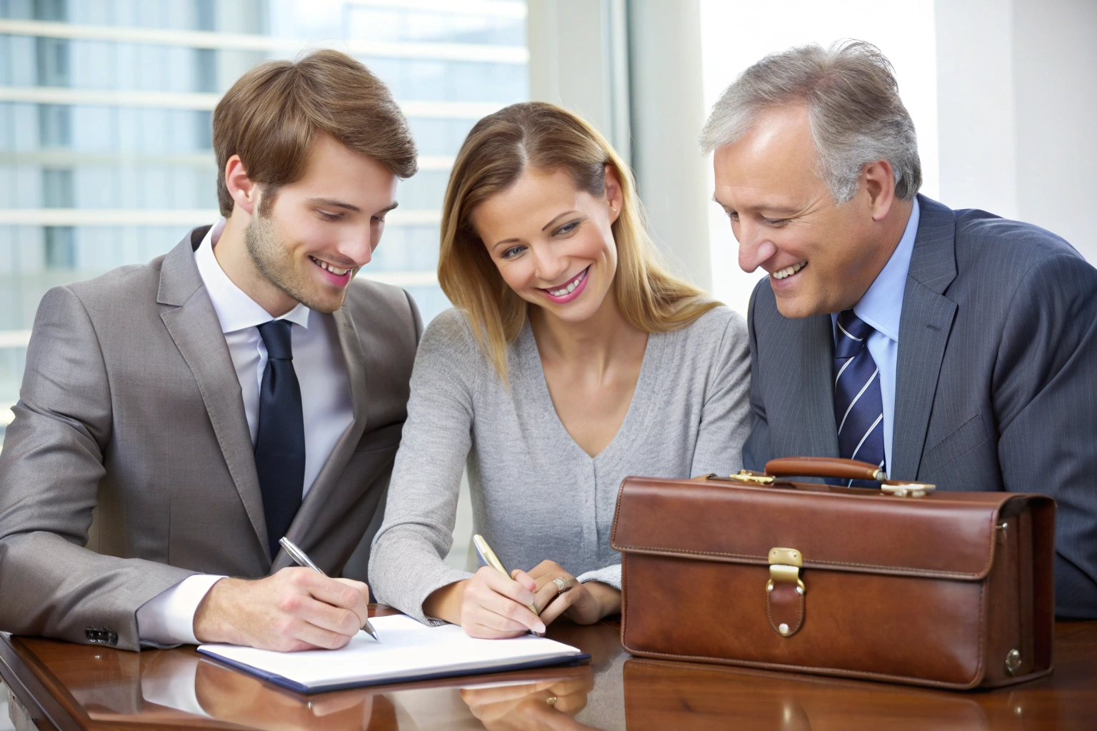 Mobile notary helping clients sign real estate loan documents in North Myrtle Beach